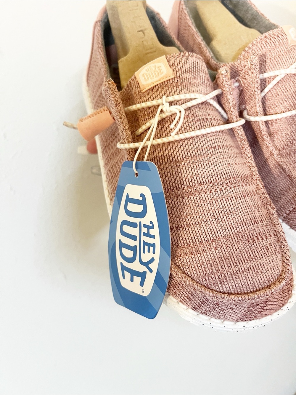 Hey Dude Wendy Women's Casual Knit Slip-On Sneakers - Dusty Pink - Picture 4 of 10